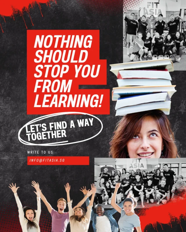 At FIT Asia, we believe that financial constraints should never be a barrier to learning and growth.

If you’re passionate about fitness education but facing financial challenges, we invite you to reach out to us. Let’s explore ways to support your learning journey together.

Write to us at info@slategray-starling-747889.hostingersite.com because everyone deserves the opportunity to grow, thrive, and make an impact.

#fitnesseducation #personaltrainer #exerciseprofessional #fitasia #groupfitness